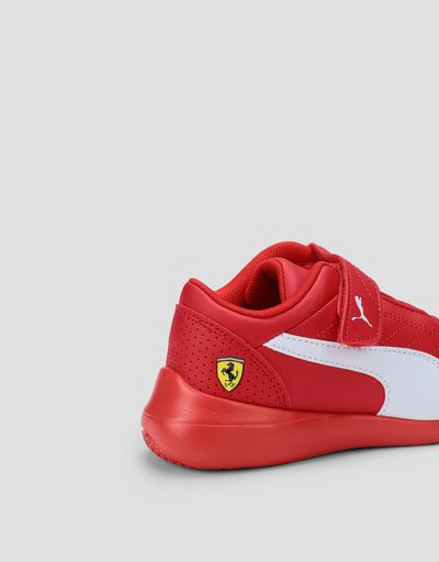 Scuderia Ferrari Online Store - Детские кроссовки Puma Scuderia Ferrari Kart Cat III с застёжкой-липучкой - Active Sport Shoes