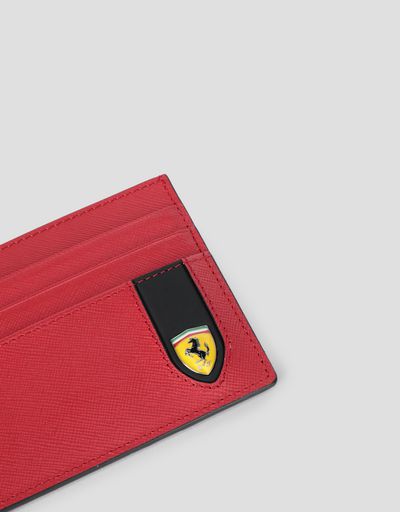 Scuderia Ferrari Online Store - EVO Saffiano leather credit card holder - Credit Card Holders