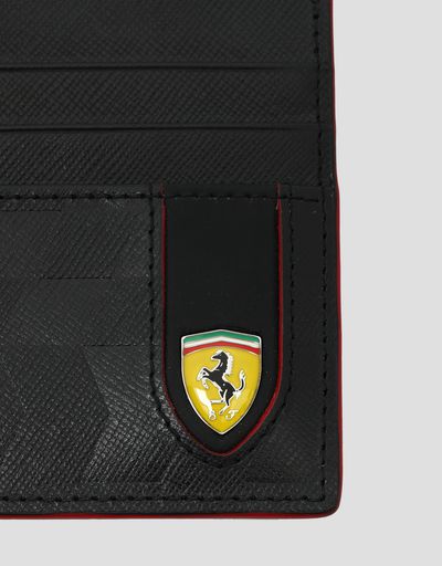 Scuderia Ferrari Online Store - Saffiano leather credit card holder made in Italy - Credit Card Holders