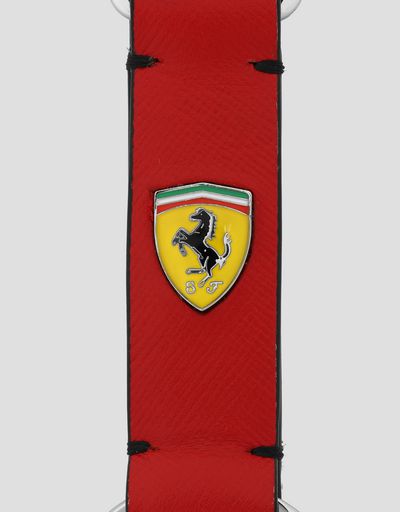 Scuderia Ferrari Online Store - Llavero EVO de piel Saffiano con escudo esmaltado - Portallaves