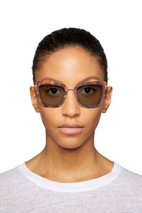 Tom Ford Lara D-frame Tortoiseshell Acetate And Rose Gold-tone Sunglasses  In Green | ModeSens