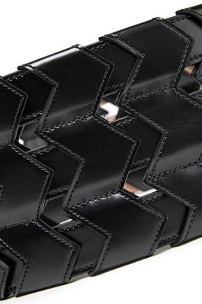 Alaïa Cutout Leather Belt In Black