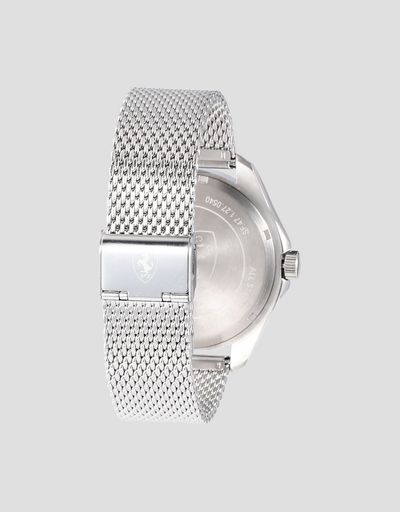 Scuderia Ferrari Online Store - Speedracer multi-functional watch with black dial and metal mesh bracelet - Chrono Watches