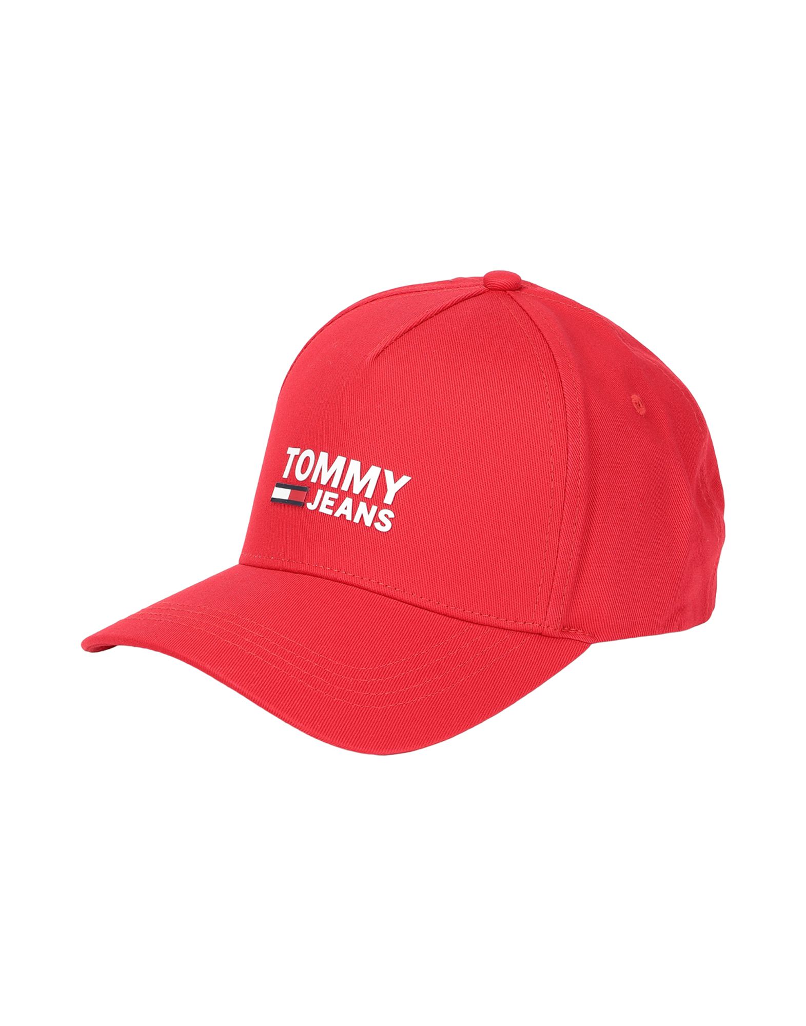 《セール開催中》TOMMY JEANS メンズ 帽子 レッド one size コットン BCI 100% TJM LOGO CAP
