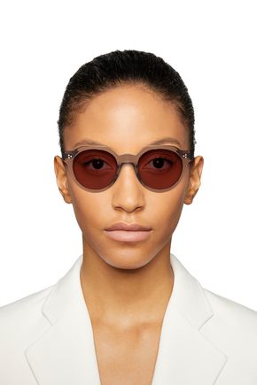 Oliver Peoples Irven Round-frame Acetate Sunglasses In Light Brown |  ModeSens