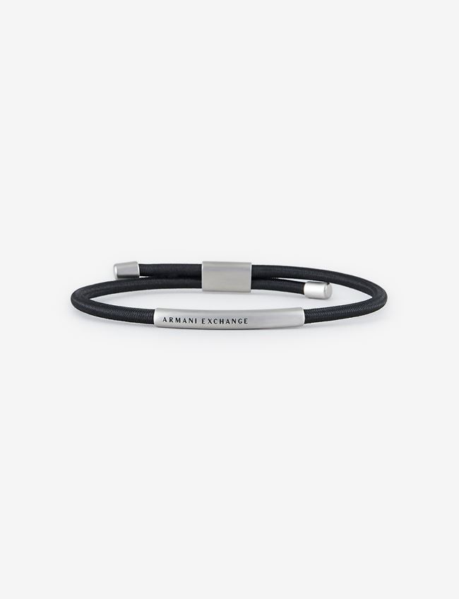 Armani Exchange Bracelets Nero Acciaio Inox, Fibre Tessili