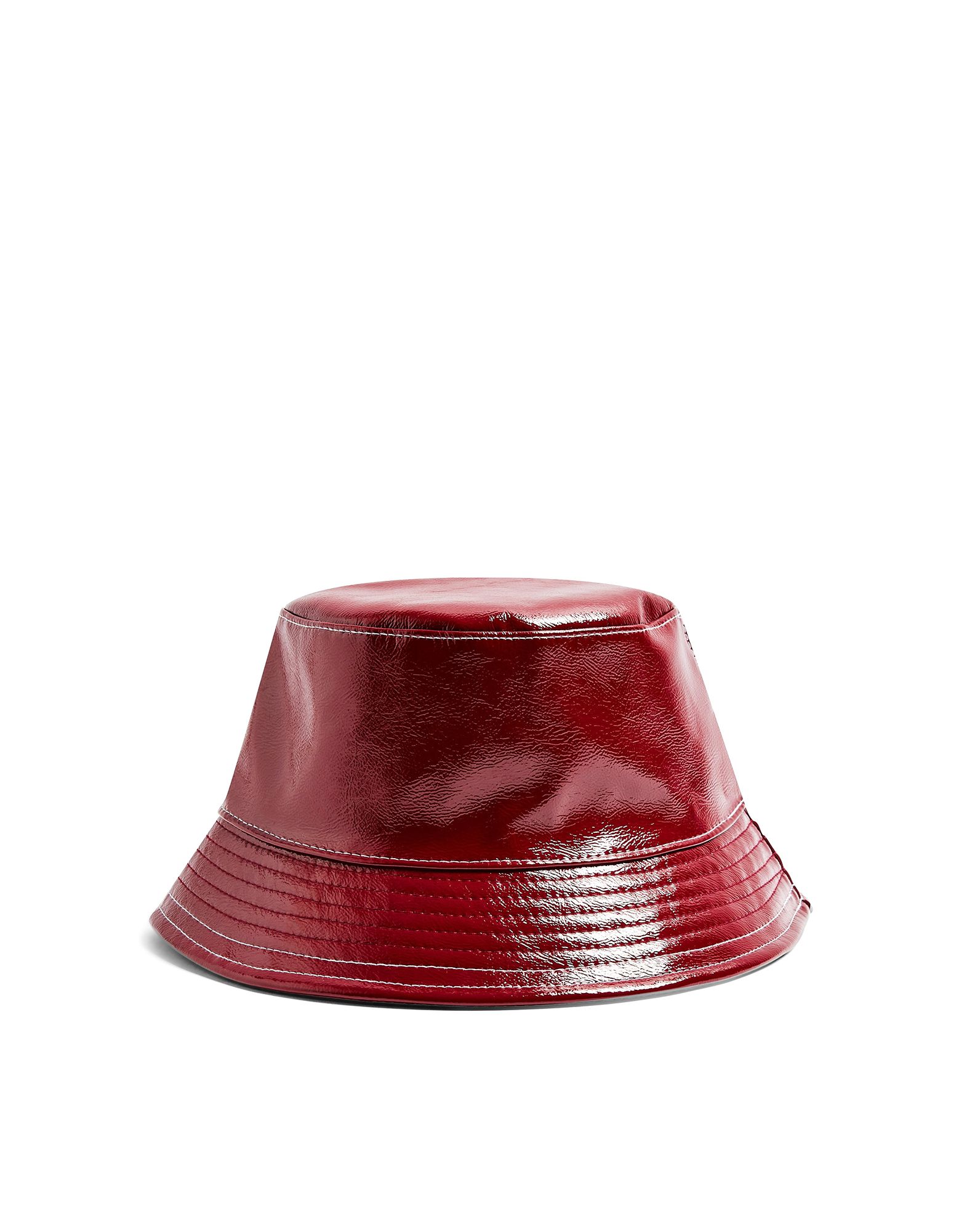 《セール開催中》TOPSHOP レディース 帽子 ガーネット one size ポリエステル 100% BURGUNDY VINYL BUCKET HAT
