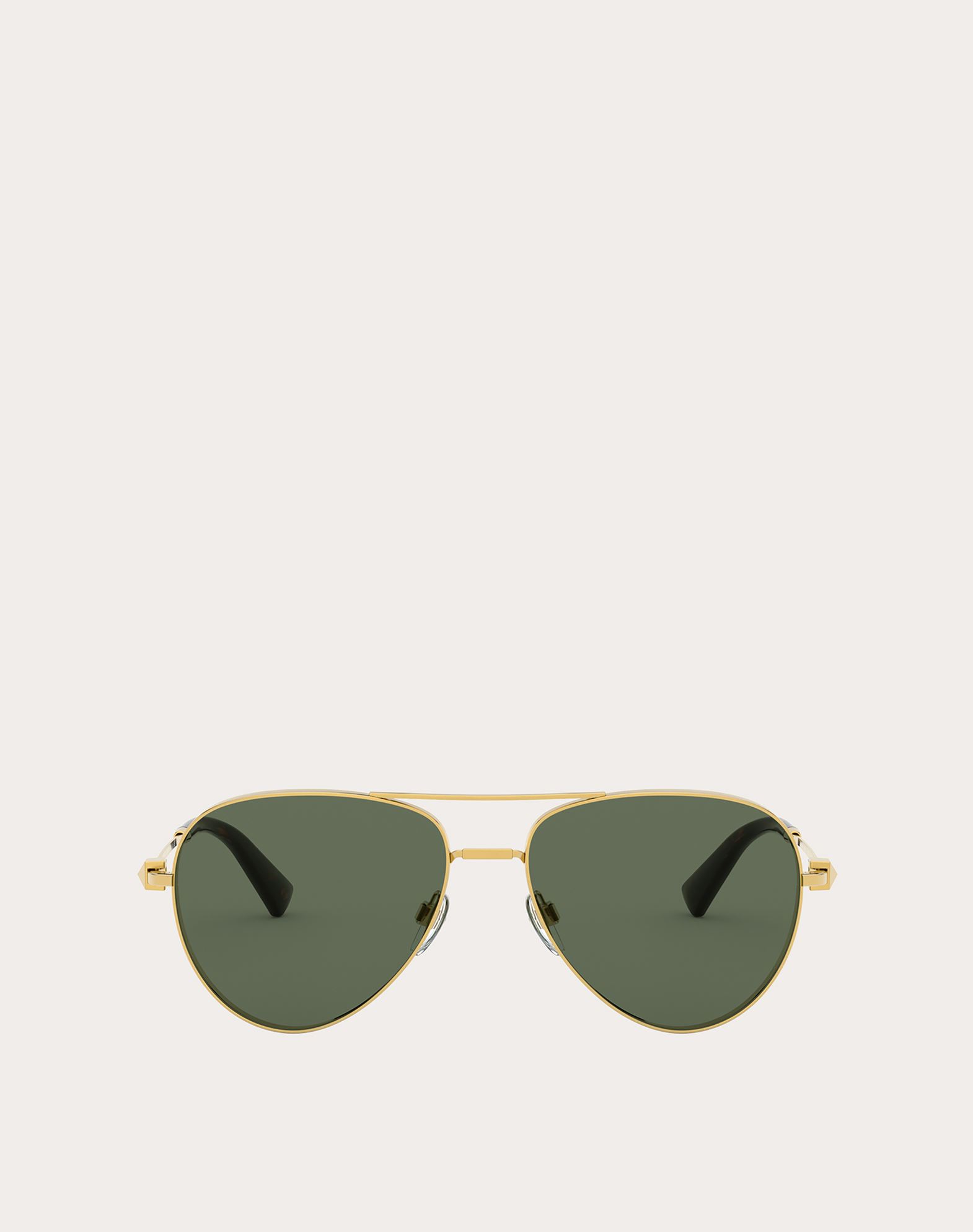 Valentino Occhiali Pilot Metal Frame With Functional Stud In Dark Gold ...