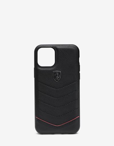 Cover rigida in pelle nera per iPhone 11 Pro