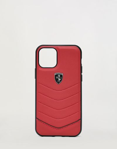 Cover rigida in pelle rossa per iPhone 11 Pro