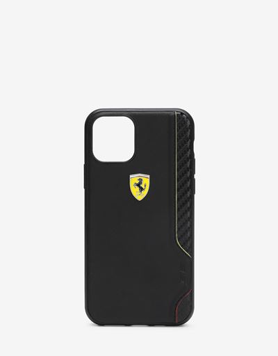 Cover rigida nera con stampa fibra di carbonio per iPhone 11 Pro