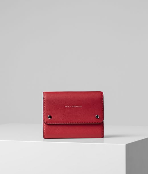 Karl Lagerfeld Donna K/ikon Portafoglio Con Patta Rosso 100% Pelle Bovina, Taglia: OneSize