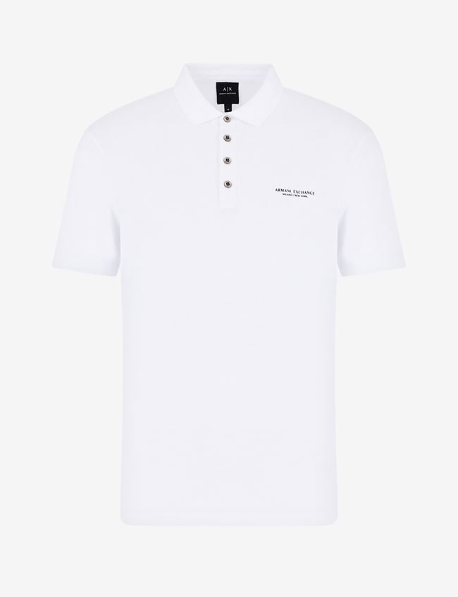 Armani Exchange Polo A Maniche Corte Bianco Cotone