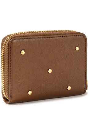 Anya Hindmarch Hexagon Studded Textured-leather Wallet In Brown