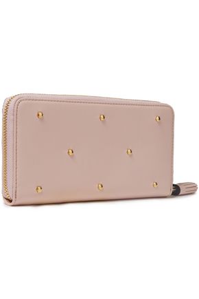 Anya Hindmarch Hexagon Studded Leather Continental Wallet In Pastel Pink