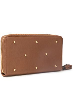 Anya Hindmarch Studded Textured-leather Continental Wallet In Light Brown