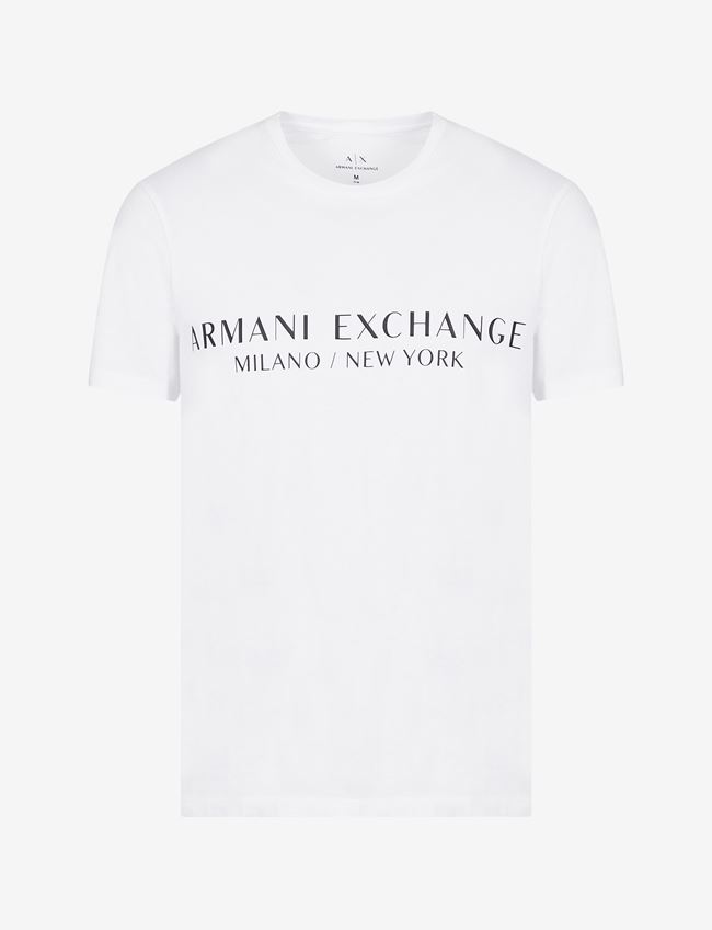 Armani Exchange T-Shirt Con Logo Bianco Cotone