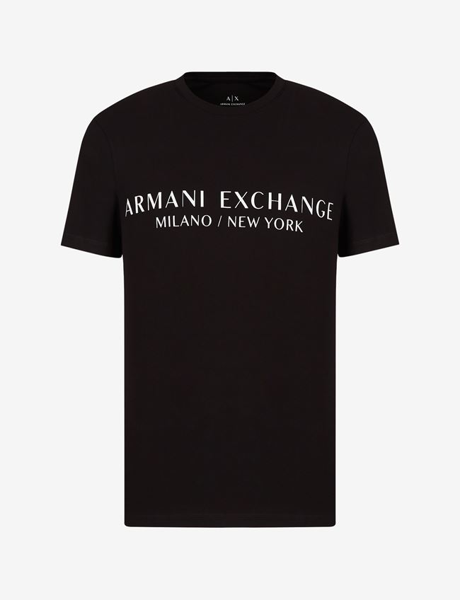 Armani Exchange T-Shirt Con Logo Nero Cotone