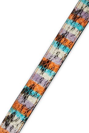 Emilio Pucci Striped Elaphe Belt In Multicolor