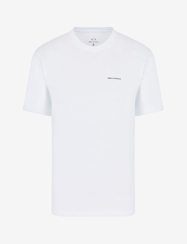 Armani Exchange T-Shirt Con Logo Bianco 1 Cotone