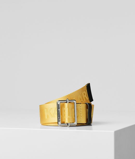 Woman K/logo Webbing Belt Yellow 100% Polyamide - Size: OneSize