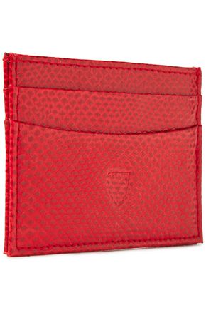 Aspinal Of London Lizard-effect Leather Cardholder In Crimson
