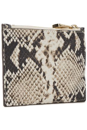 Aspinal Of London Essential Snake-effect Leather Pouch In Animal Print