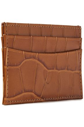 Aspinal Of London Croc-effect Leather Cardholder In Light Brown