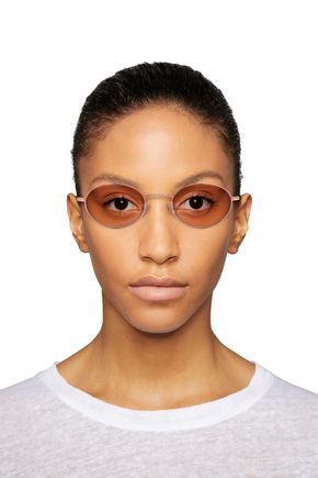 Andy Wolf Alina Round-frame Metal Sunglasses In Brown