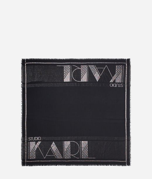 Karl Lagerfeld Donna Sciarpa Karl Exclusive Nero 77% Modal, 13% Fibra Metallica, 10% Poliestere, Taglia: OneSize
