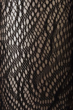 Wolford True Blossom Stretch-jacquard Fishnet Stay-up Stockings In Black