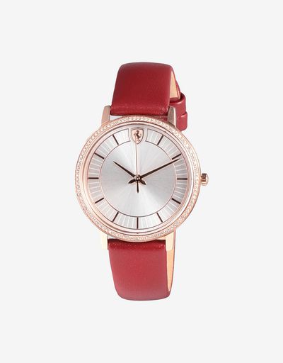 Orologio Ultraleggero donna con cassa color oro rosa e cristalli