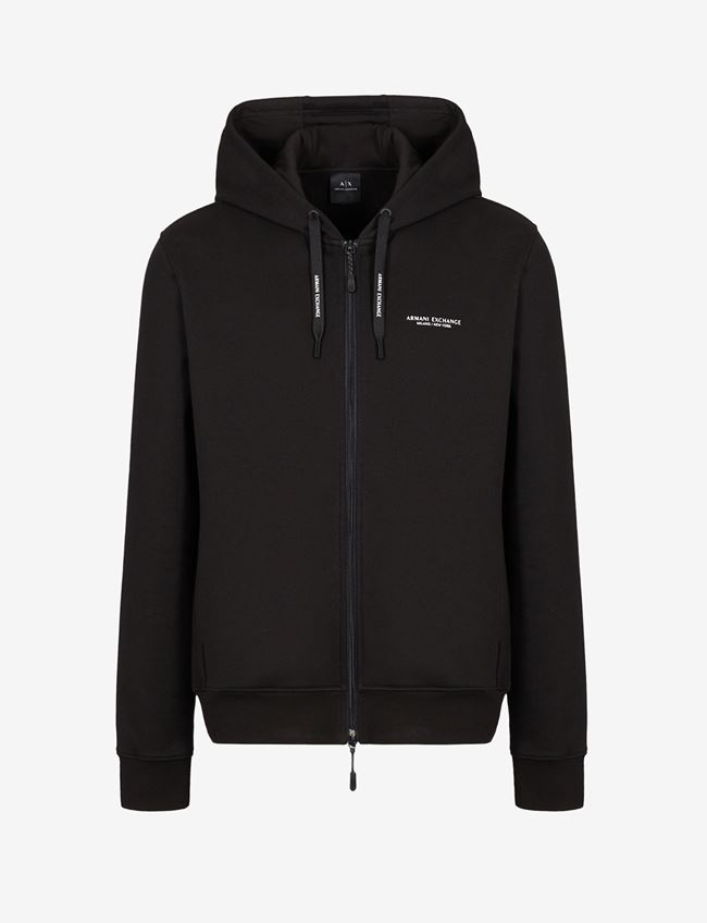 Armani Exchange Felpa Con Cappuccio Nero Cotone