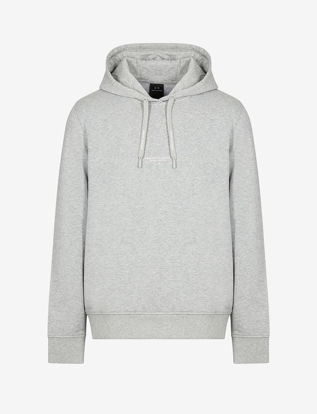 Armani Exchange Felpa Con Cappuccio Grigio Chiaro Cotone