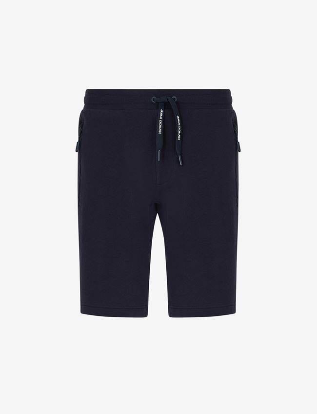 Armani Exchange Shorts Blu Navy Cotone