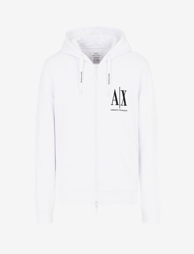 Armani Exchange Felpa Con Cappuccio Bianco Cotone