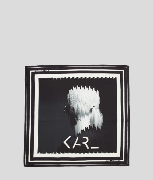 Karl Lagerfeld Donna Foulard In Seta Legend Bianco E Nero 100% Seta, Taglia: OneSize