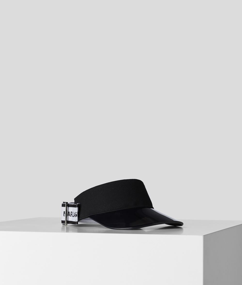 Karl Lagerfeld Femme K/ikonik Visor White/black 67% Coton, 33% polyuréthane, Taille: OneSize