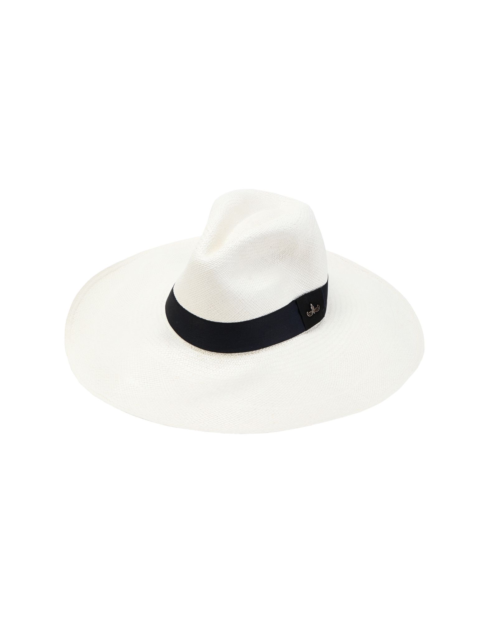 《セール開催中》PANAMA HATTERS レディース 帽子 ホワイト M ストロー 100% EXTRA LARGE BRIM DARK BLUE +TRAVEL BAG
