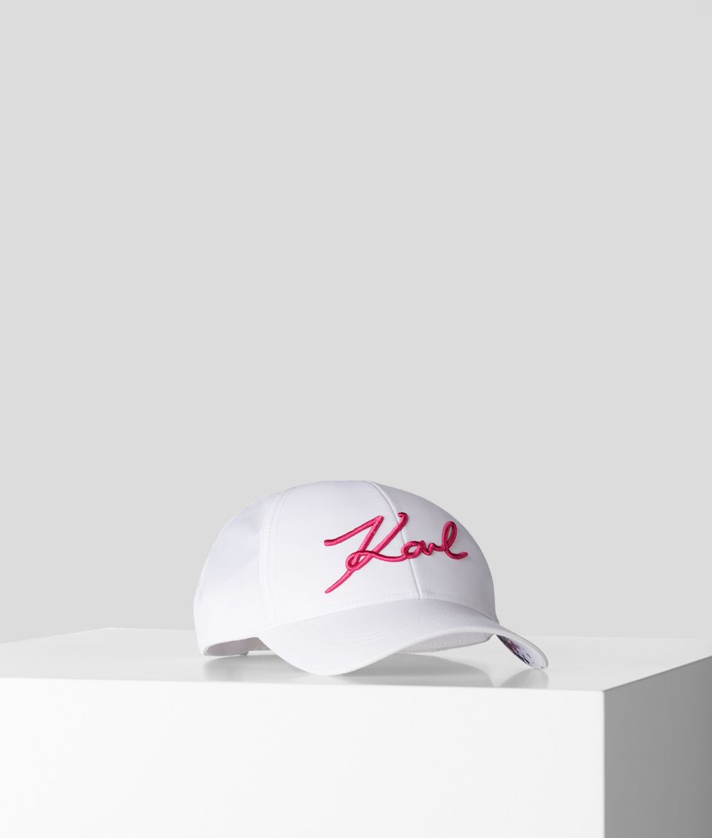 Karl Lagerfeld Mujer Gorra Con Visera Con Estampado K/signature White/mult 80% Poliamida, 20% Poliéster, Tamaño: OneSize
