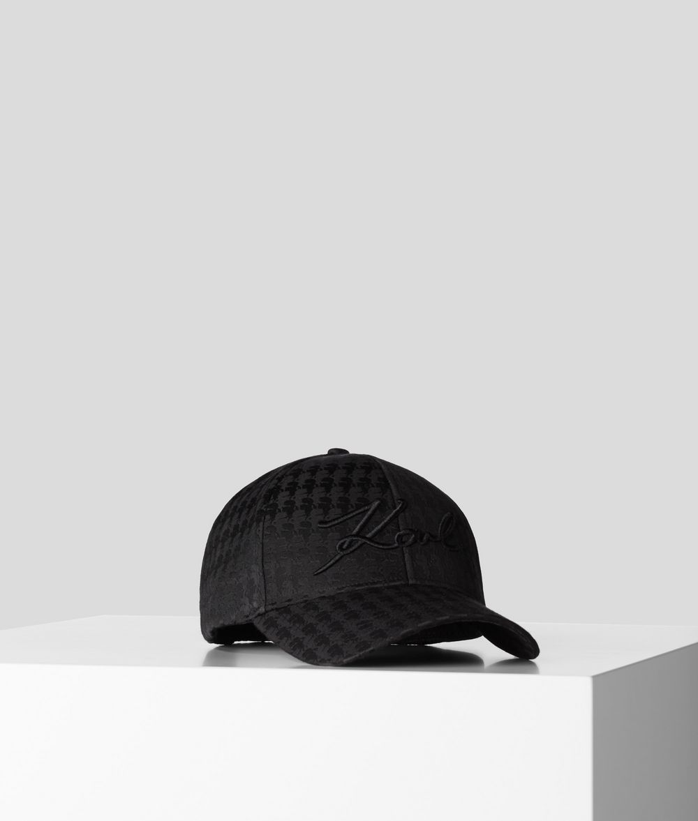 Karl Lagerfeld Mujer Gorra Con El Estampado Kameo De La Colección K/signature Black 50% Poliéster, 50% Algodón, Tamaño: OneSize