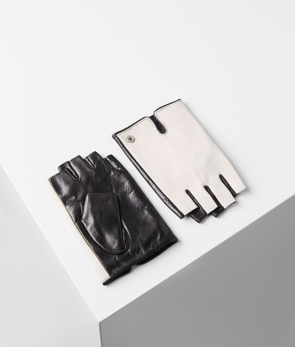 Karl Lagerfeld Mujer Mitones De Piel Con Logotipo De Karl Blanco 100% Piel de cabra, Tamaño: S/M