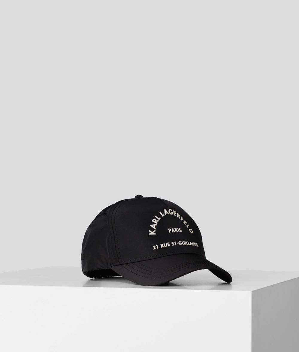 Karl Lagerfeld Hombre Gorra Rue St-guillaume Negro/blanco 100% Poliéster, Tamaño: OneSize