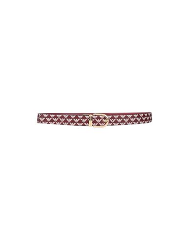Emporio Armani Woman Belt Burgundy Size 32 Polyester, Pvc - Polyvinyl Chloride In Red