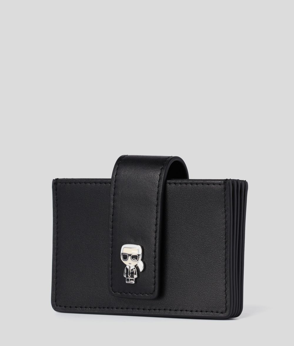 Karl Lagerfeld Damen K/ikonik Kartenetui Black 100% Kalbsleder, Größe: OneSize