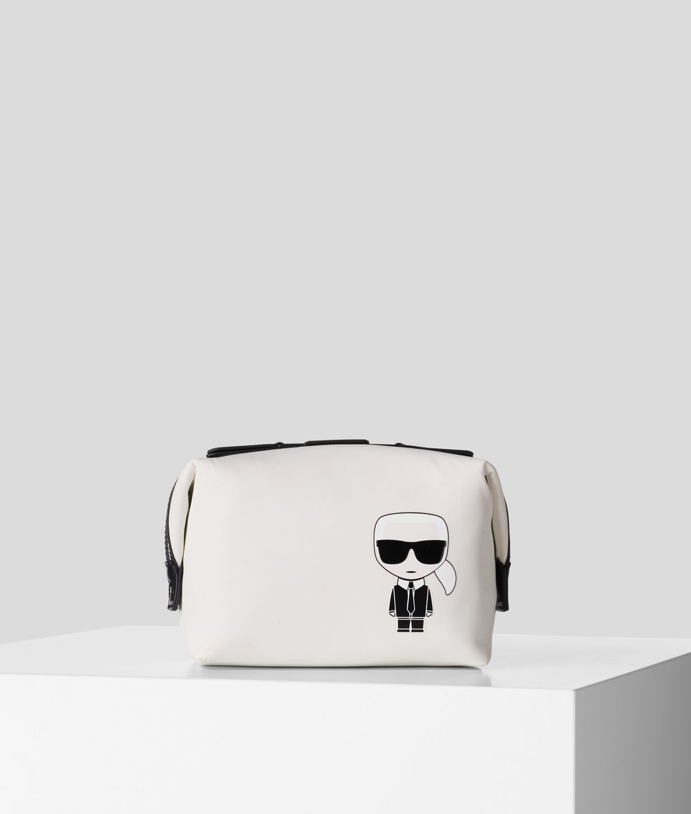 Karl Lagerfeld Uomo K/ikonik Beauty Case Bianco 90% Poliammide, 10% Pelle Bovina, Taglia: OneSize