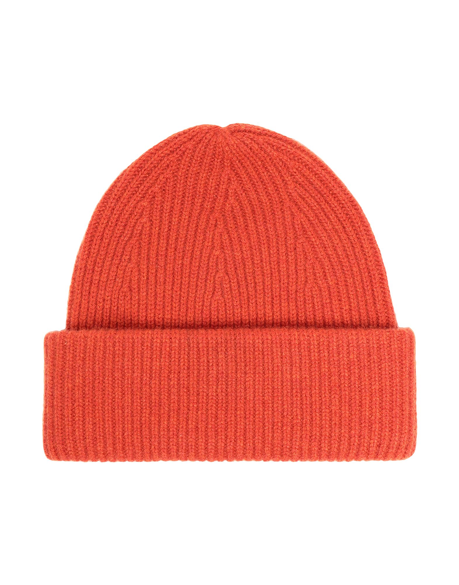 《セール開催中》8 by YOOX Unisex 帽子 赤茶色 one size カシミヤ 100% CACHEMIRE ESSENTIAL BEANIE