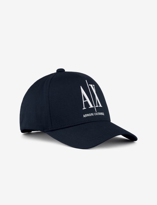 Armani Exchange Cappello Blu Navy Cotone