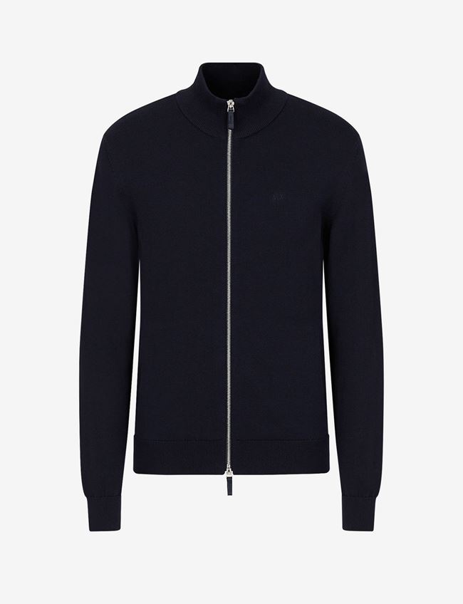 Armani Exchange Cardigan Blu Navy Cotone