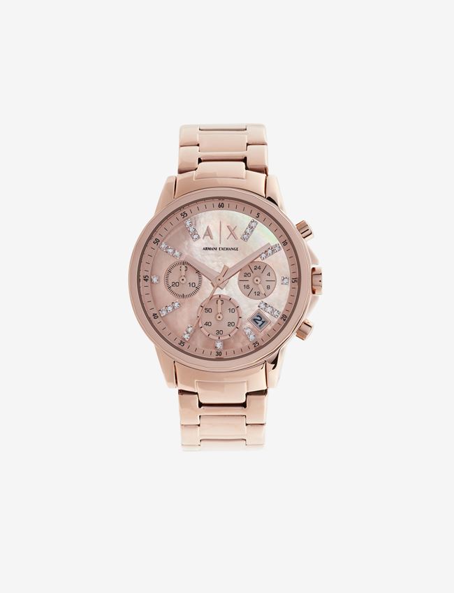 Armani Exchange Analog Watches Rosa Acciaio Inox, Cristallo, Plastica